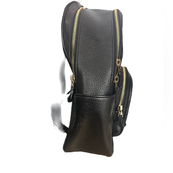 EUC Coach Medium Charlie Black Pebble Leather Goldtone Backpack - Picture 10 of 13